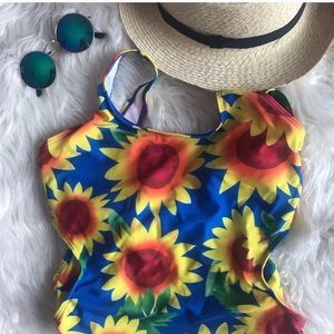 One piece Sun Flower Bathing suit